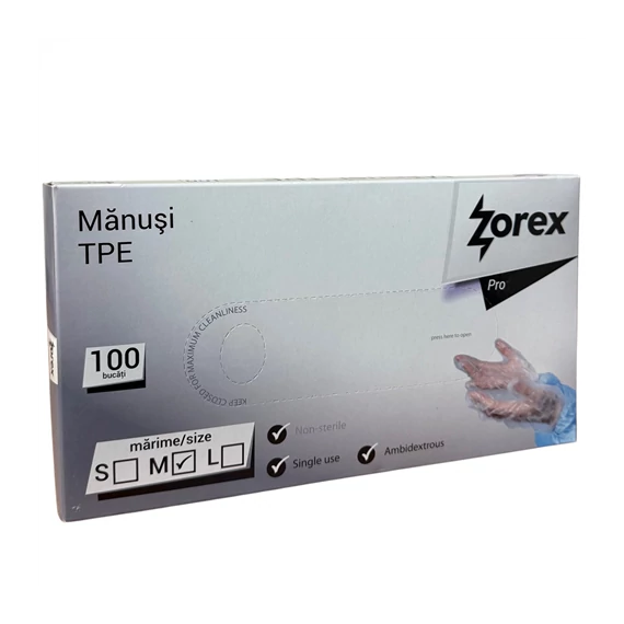 Kesztyű TPE 100db/cs M-es egyszer használatos  803656