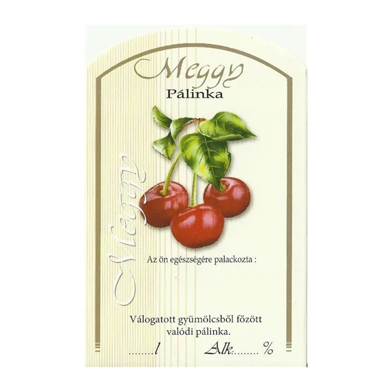 Pálinkás címke meggy 10db/cs