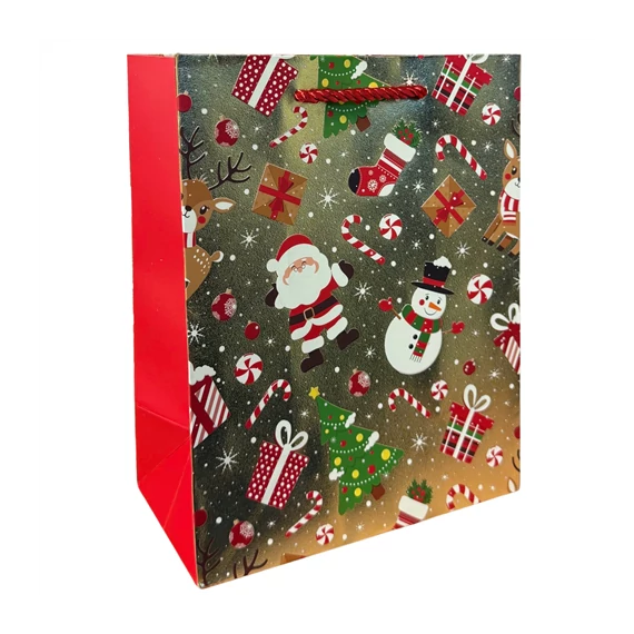 Papír ajándéktáska karácsonyi 18x10x23cm