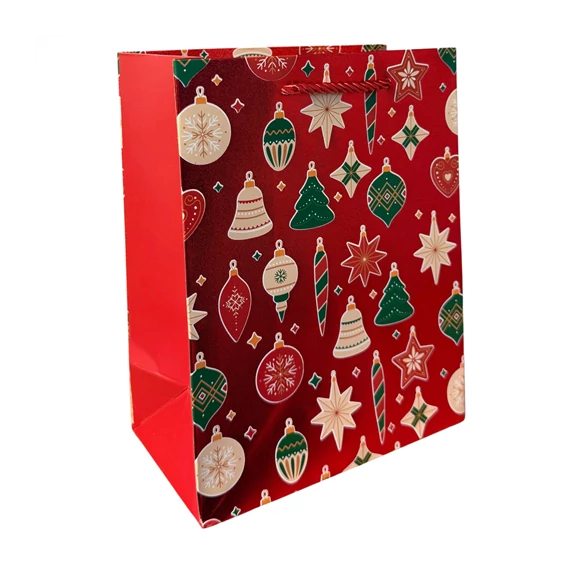 Papír ajándéktáska karácsonyi 18x10x23cm
