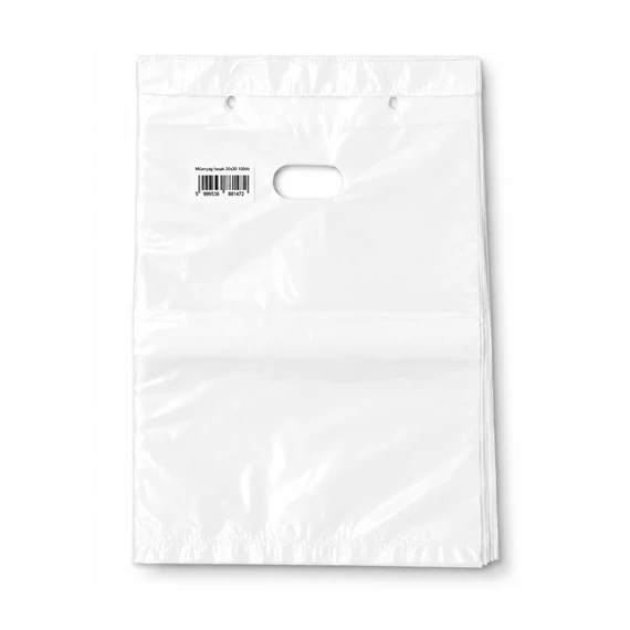 Műanyag táska 25x35 piskótafüles 100db/cs