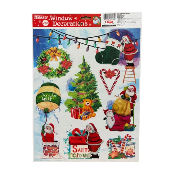 Ablakmatrica glitteres karácsonyi 30x42cm  FKD-7078