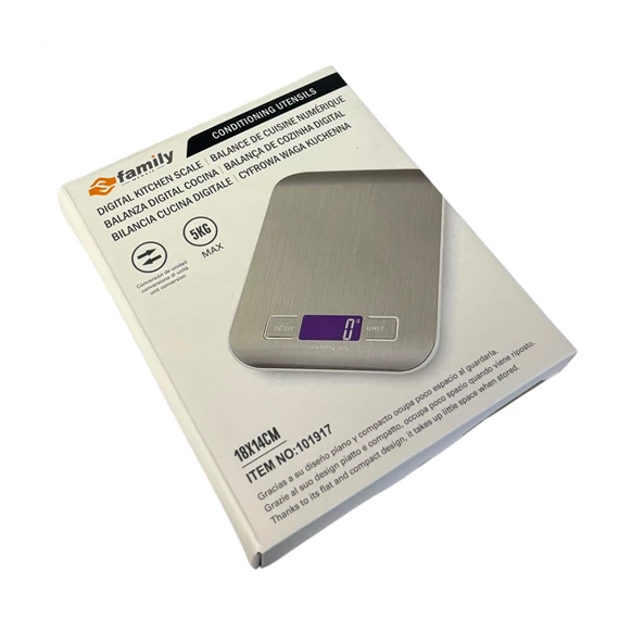 Konyhai mérleg max: 5kg 14x18cm  CN80533