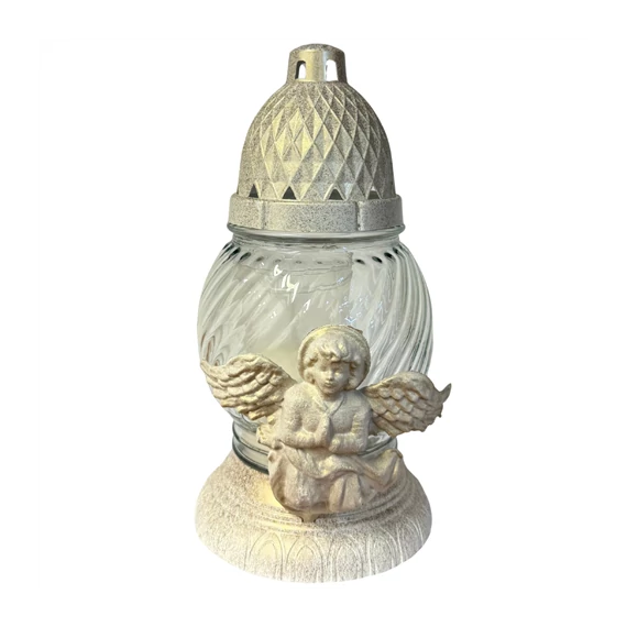 Mécses üveg angyal  V734