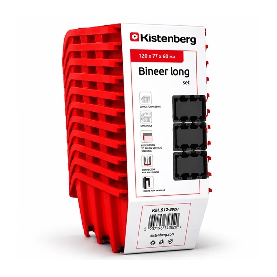 Bineer long 12set piros 12db/cs   KBILS12-3020