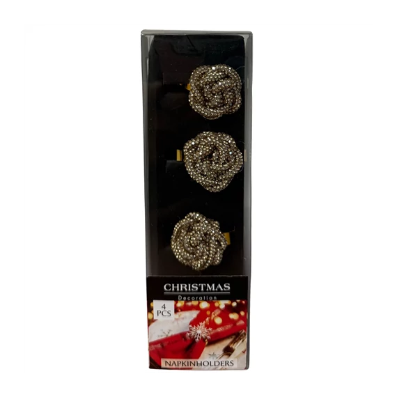 Karácsonyi szalvéta gyűrű 4db-os arany  939570