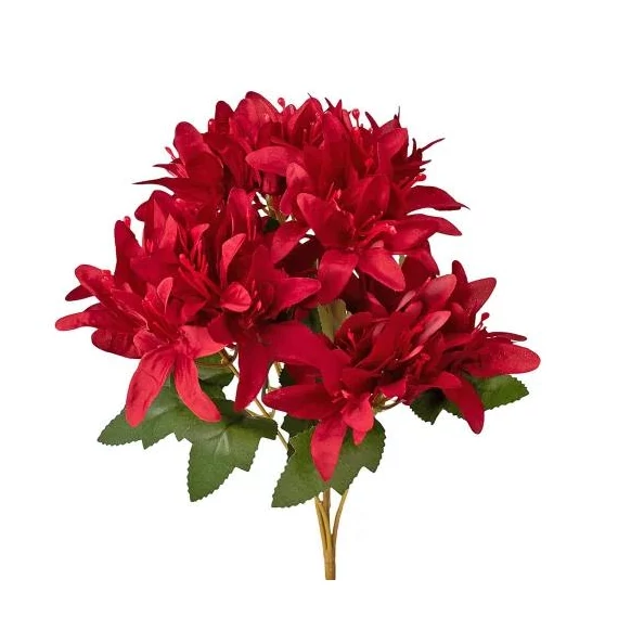 Selyemvirág csokor, 5 ágú, 29cm magas - Bordó  LD012-04