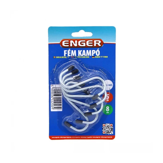 Kampó fém S 8cm 5db-os