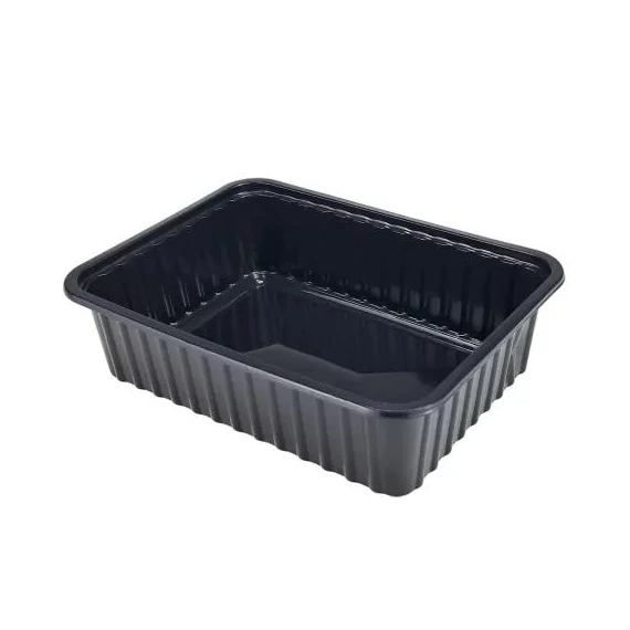 Szögletes tál 750ml fekete eco 50db/cs  mua-00-26054