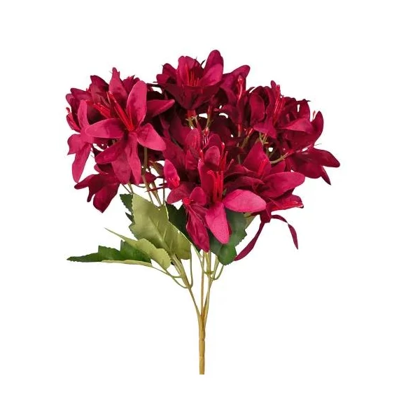 Selyemvirág csokor, 5 ágú, 29cm magas - Wine red   LD012-05