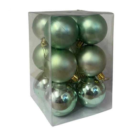 Gömb dobozban műanyag 6cm mentazöld  DD63110