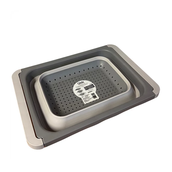 Összecsukható szilikon szűrő mosogatóba szürke  88014