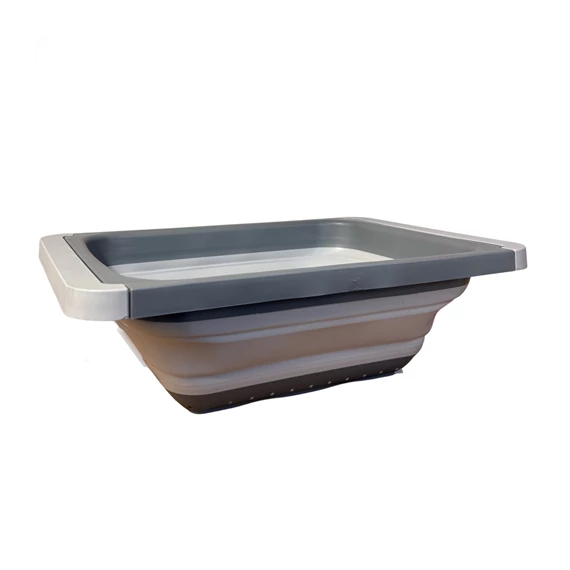 Összecsukható szilikon szűrő mosogatóba szürke  88014