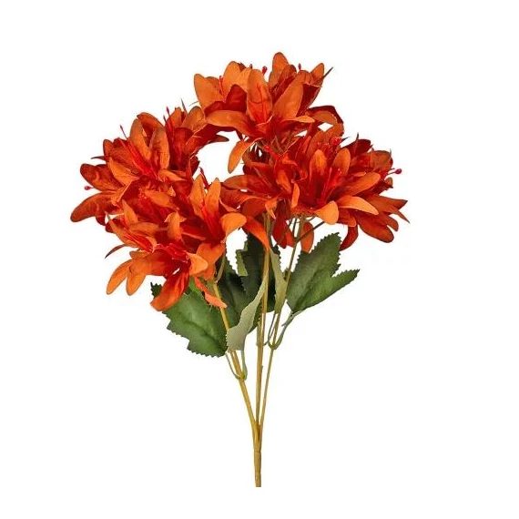 Selyemvirág csokor, 5 ágú, 29cm magas - Narancssárga   LD012-02