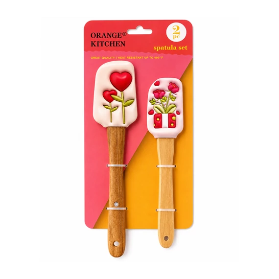 Szilikon spatula szett 2db-os rózsás  CZ2398