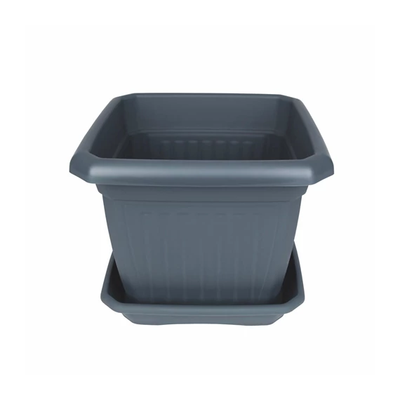 Szögletes cserép+alátét 40cm antracit