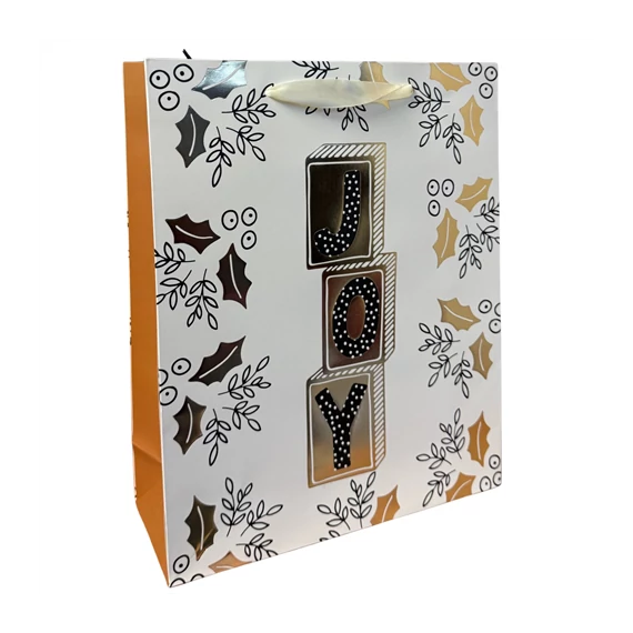 Dísztasak karácsonyi fekete-fehér-arany   HKS-8273