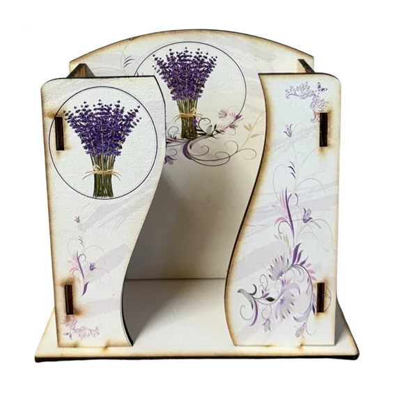 Fa papír zsebkendőtartó asztali