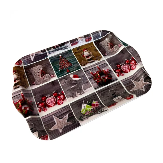 Karácsonyi műanyag tálca