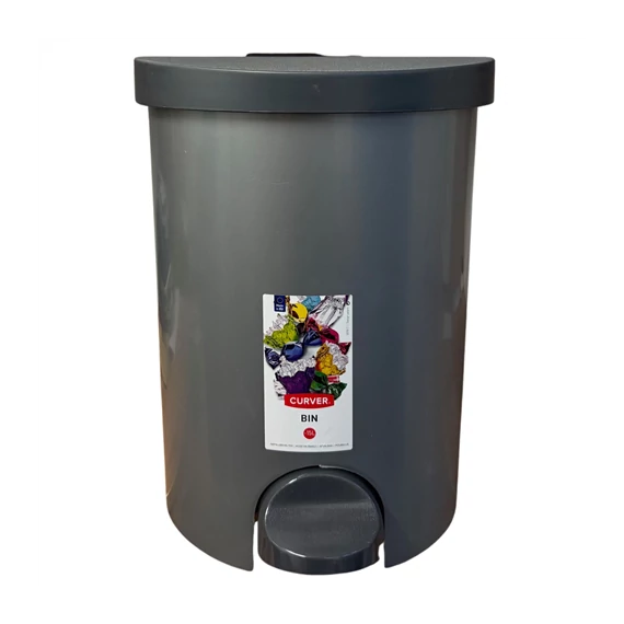 Pedálos szemetes 15L szürke   cu138