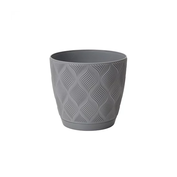 Virágcserép 13cm szürke flow petit  FP-5010-040