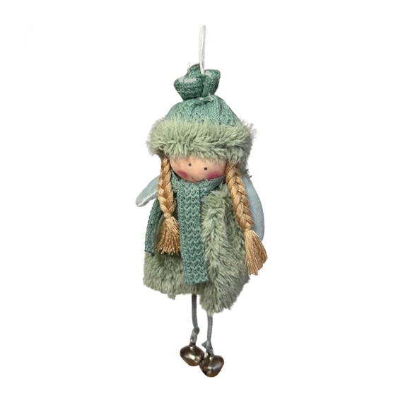 Gyerek sapkában csengővel akasztós textil 17cm  DD63149