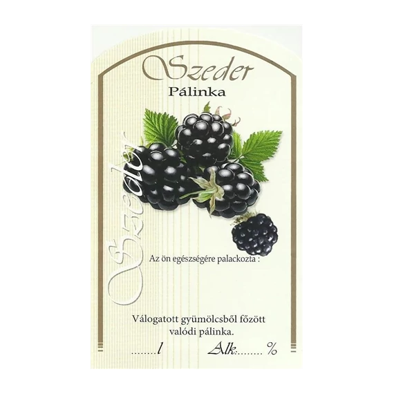 Pálinkás címke szeder 10db/cs