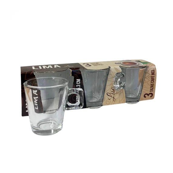 Csésze üveg kávés 3db-os 80ml  CN90094