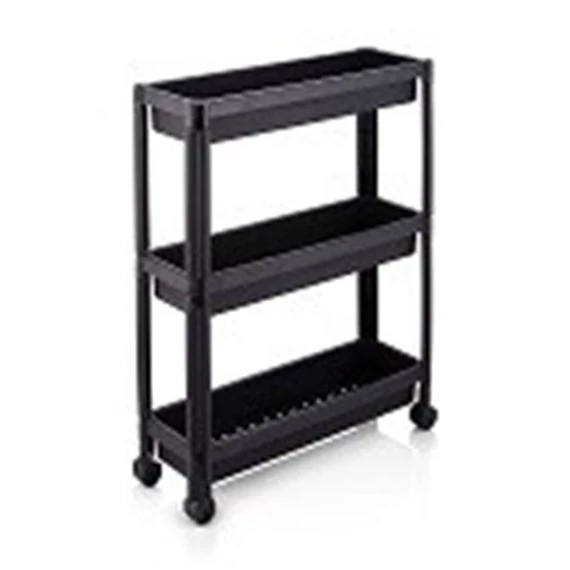 Gurulós polc fekete műanyag 3 polcos 190x540x710mm SP-315 