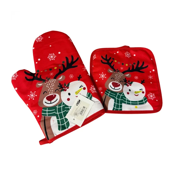 Karácsonyi edényfogó kesztyű szett  HKS-8665