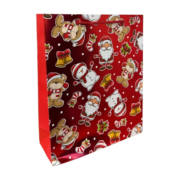 Papír ajándéktáska karácsonyi 26x10x32cm