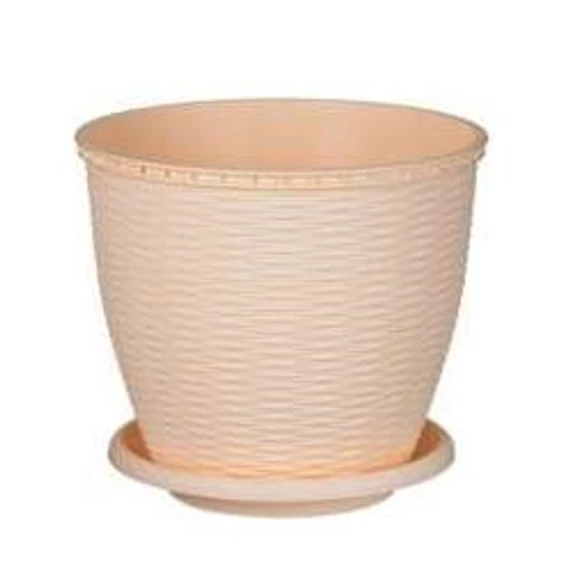 Cserép+alátét rattan 9L krém