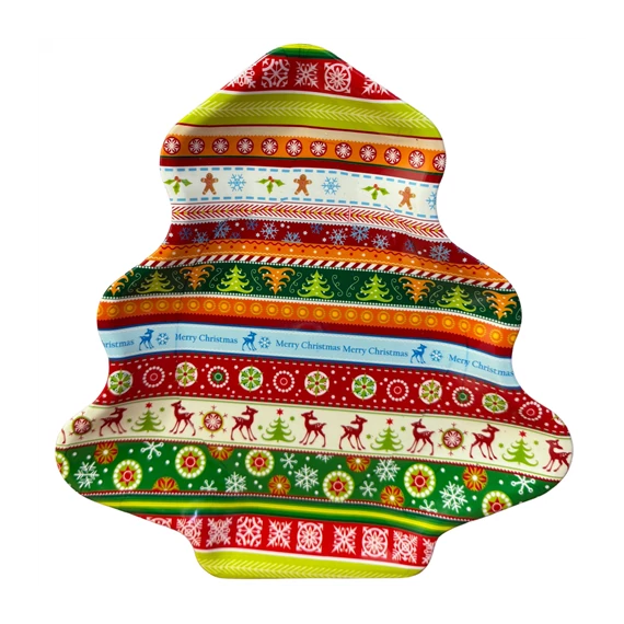 Karácsonyi tálca karácsonyfa alakú