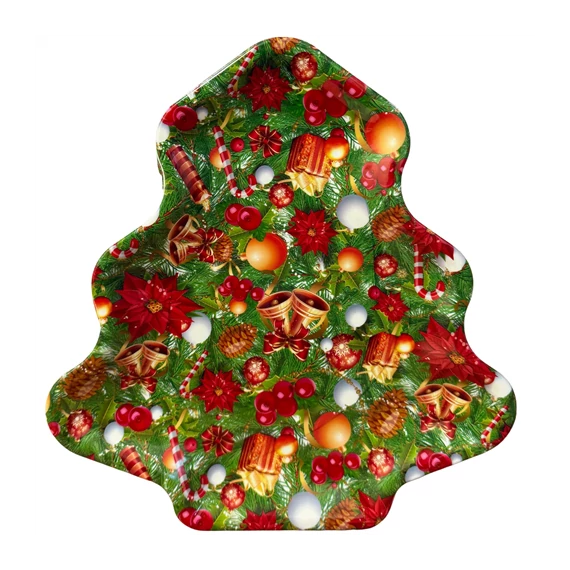 Karácsonyi tálca karácsonyfa alakú