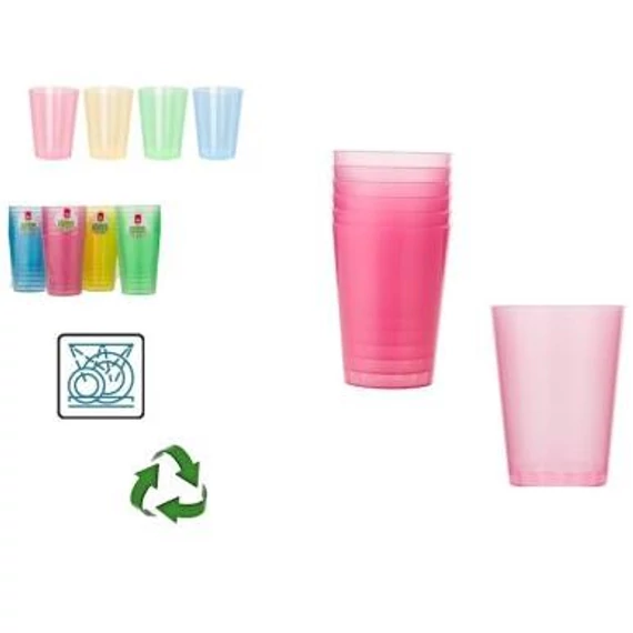 Party pohár 280ml 6db műanyag színes