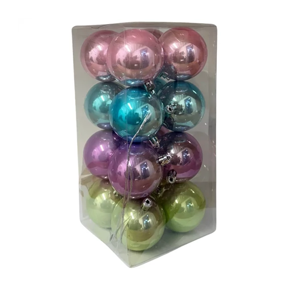 Gömb dobozban műanyag 6cm pasztell  DD69679