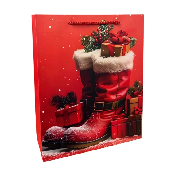 Papír ajándéktáska karácsonyi 26x10x32cm