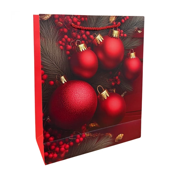 Papír ajándéktáska karácsonyi 26x10x32cm