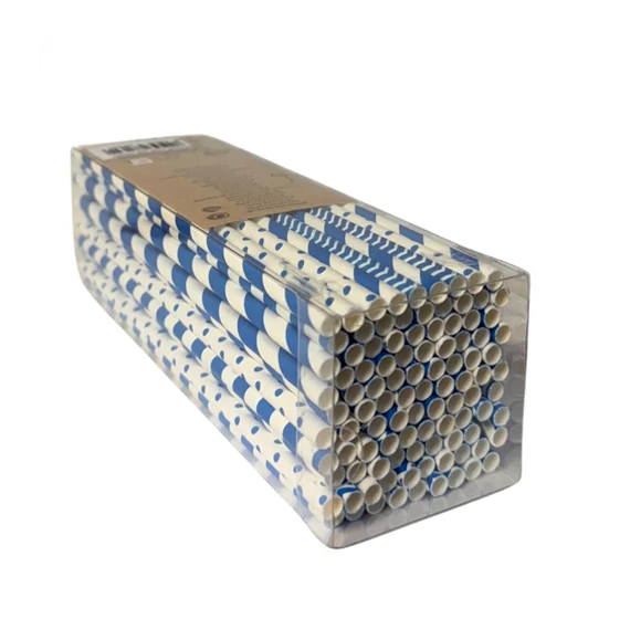 Szívószál papír kék 100db/cs  RT1310000