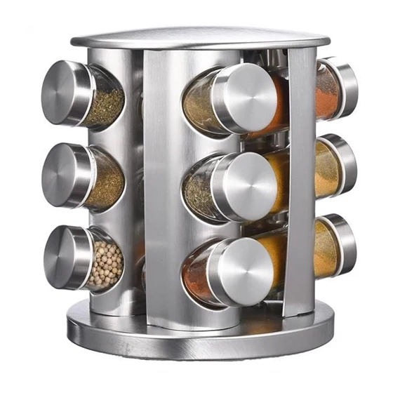 Forgatható 12 részes üveg fűszertartó készlet  451516