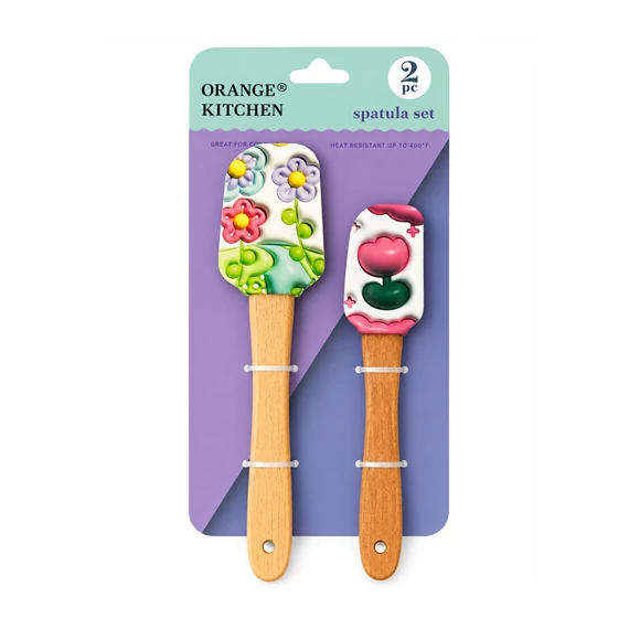 Szilikon spatula szett 2db-os virágos  CZ2397