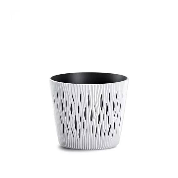 Virágcserép 220 sandy round fehér   DSR220-S449