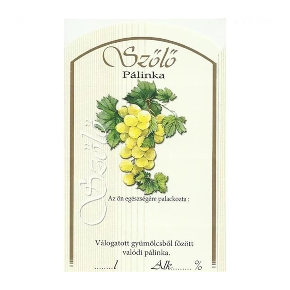 Pálinkás címke szőlő 10db/cs  N950