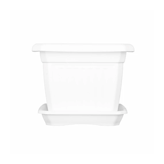 Szögletes cserép+alátét 30cm fehér
