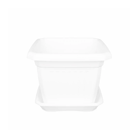 Szögletes cserép+alátét 30cm fehér