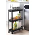 Gurulós polc fekete műanyag 3 polcos 190x540x710mm SP-315 